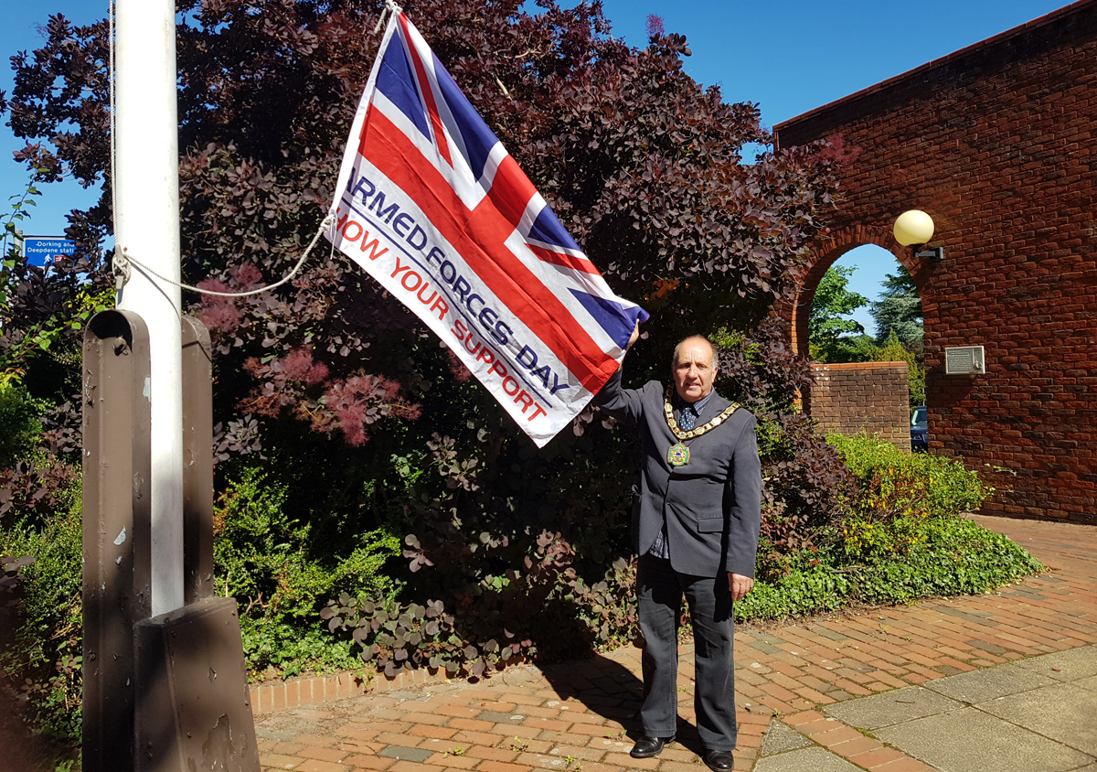 Raising the Flag in Support of Armed Forces Day