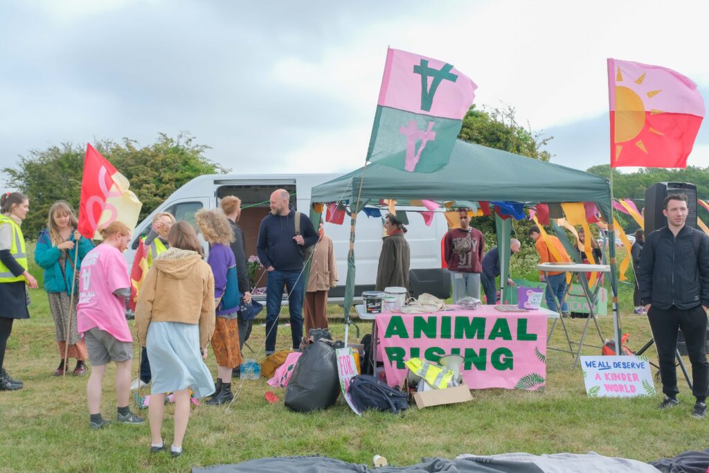 Animal raising protesters
