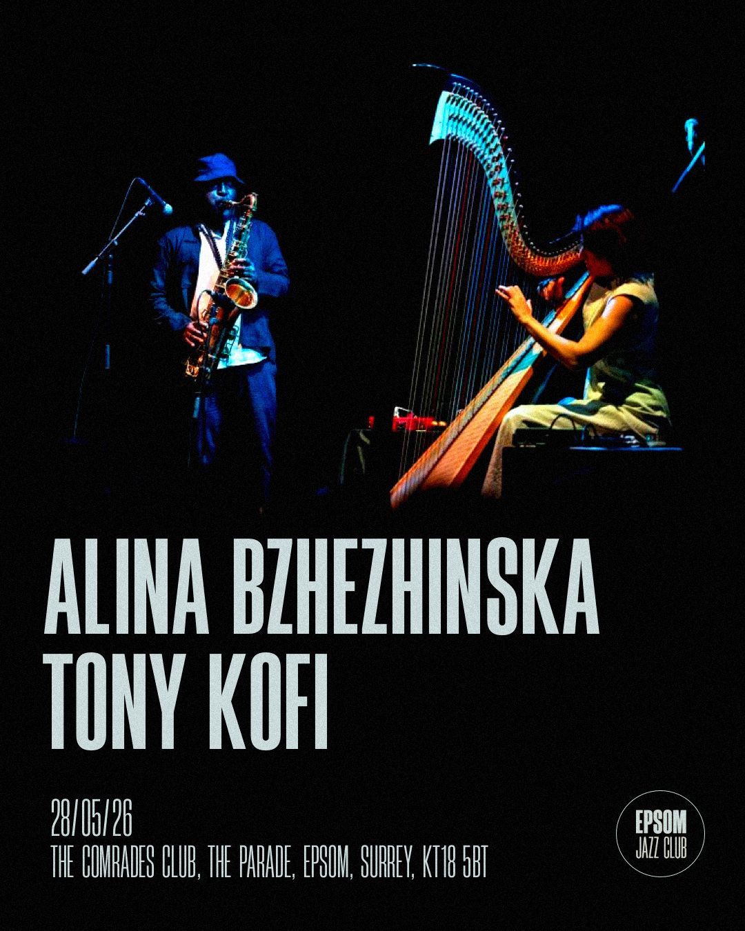 Epsom Jazz Club presents Alina Bzhezhinska and Tony Kofi