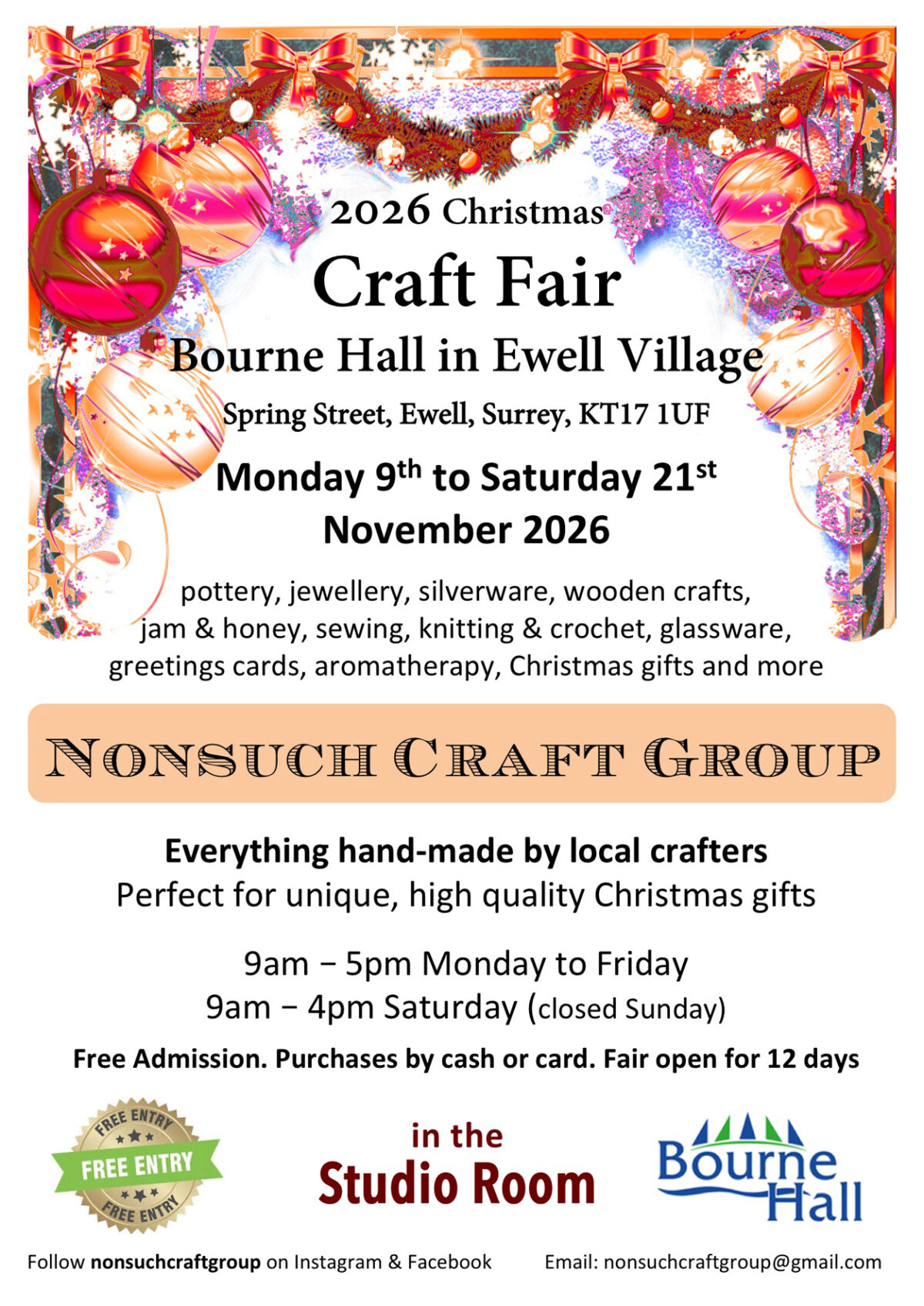 Nonsuch Craft Group Christmas Fair